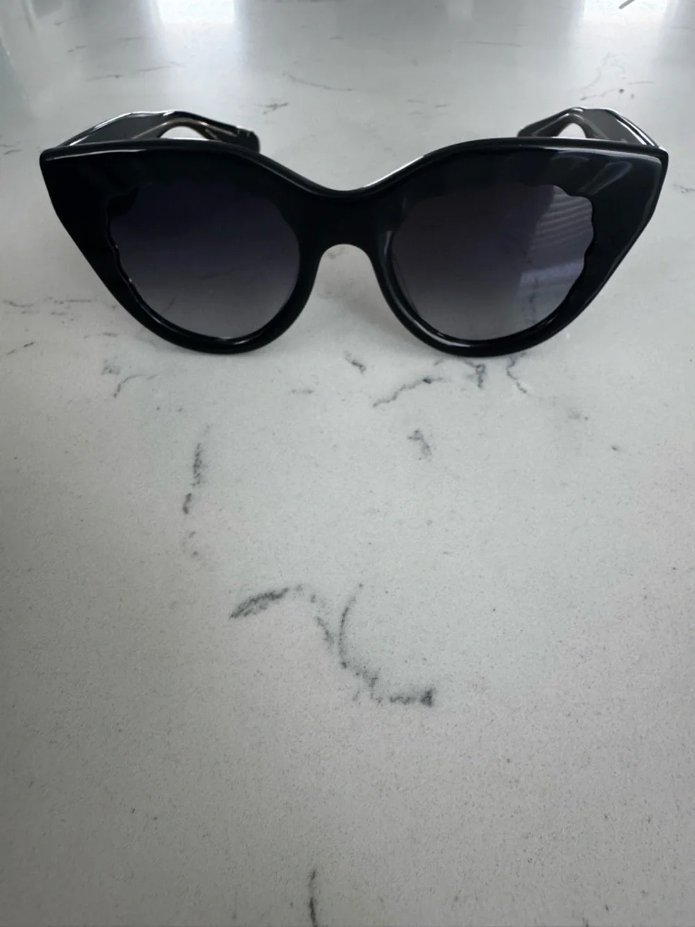 KREWE Black Charlotte Sunglasses with Scalloped Detail